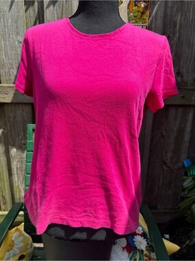 croft & barrow Hot Pink Short Sleeve Crewneck Tee